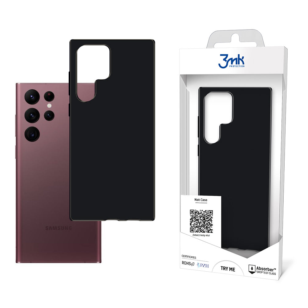 Maska za Samsung Galaxy S22 Ultra 5G S908, 3MK, Crna Mat