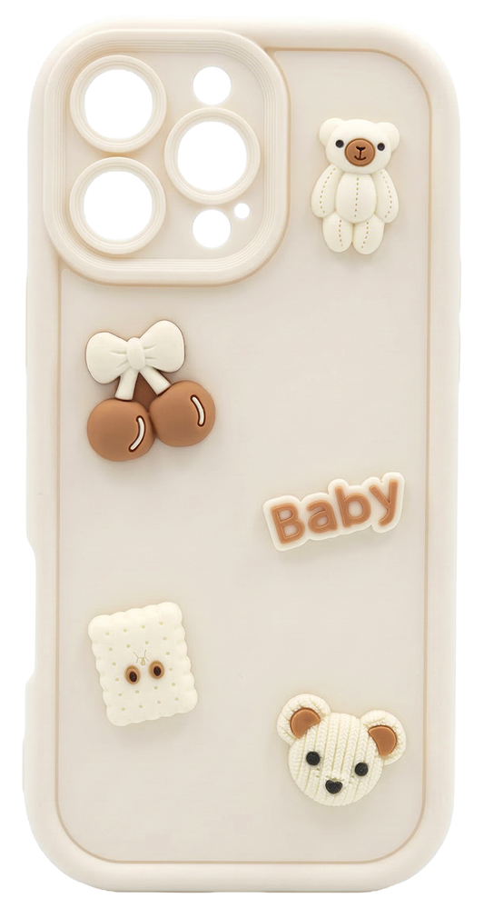 Maska za Samsung Galaxy S26 S942, OEM, Ultra Trendy 3D Bear, Bež