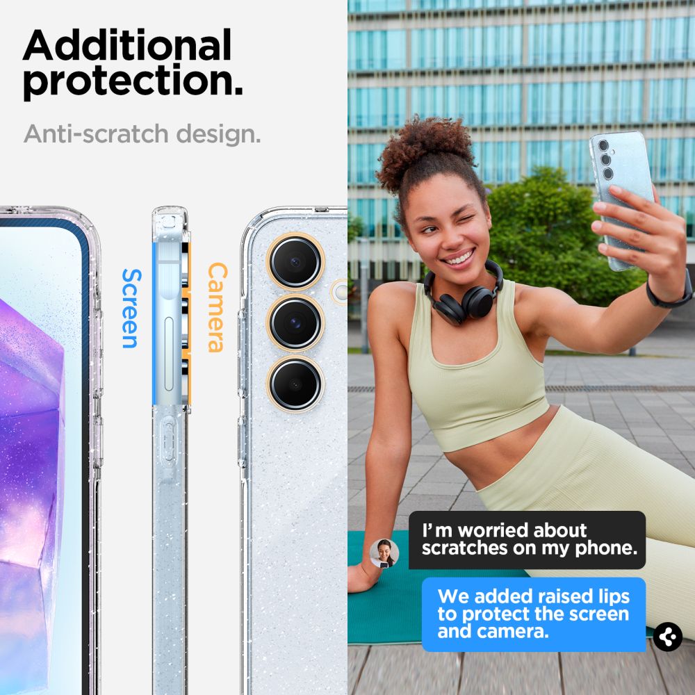 Futrola za Samsung Galaxy A55 5G A556, Spigen, Liquid Crystal Glitter, Prozirna ACS07538