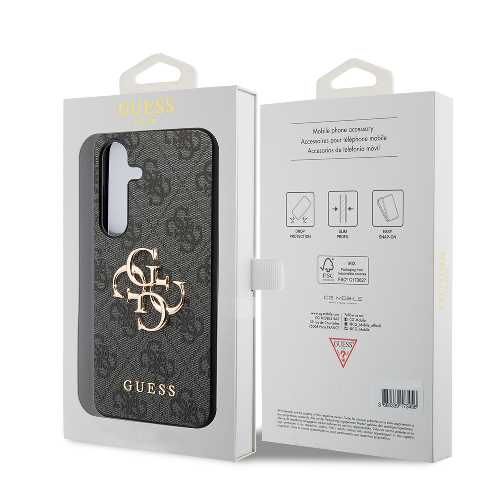 Maska za Samsung Galaxy S24+ S926, Guess, 4G Big Logo, Crna, Ponovno zapakirana