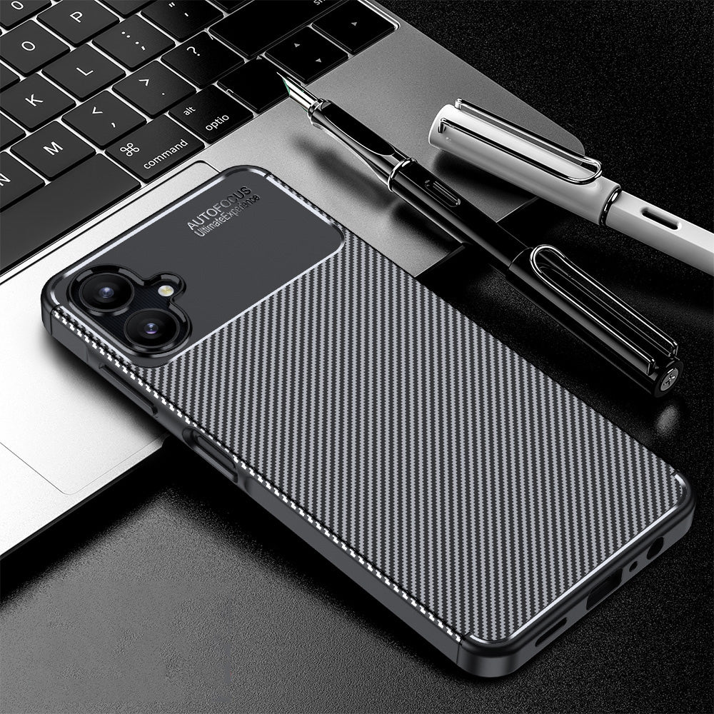 Maska za Samsung Galaxy A06 A065, Techsuit, CarbonFiber, Crna