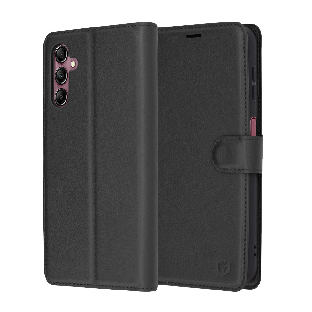 Futrola za Samsung Galaxy A14 A145 / A14 5G A146, Techsuit, Kožna Folio, Crna