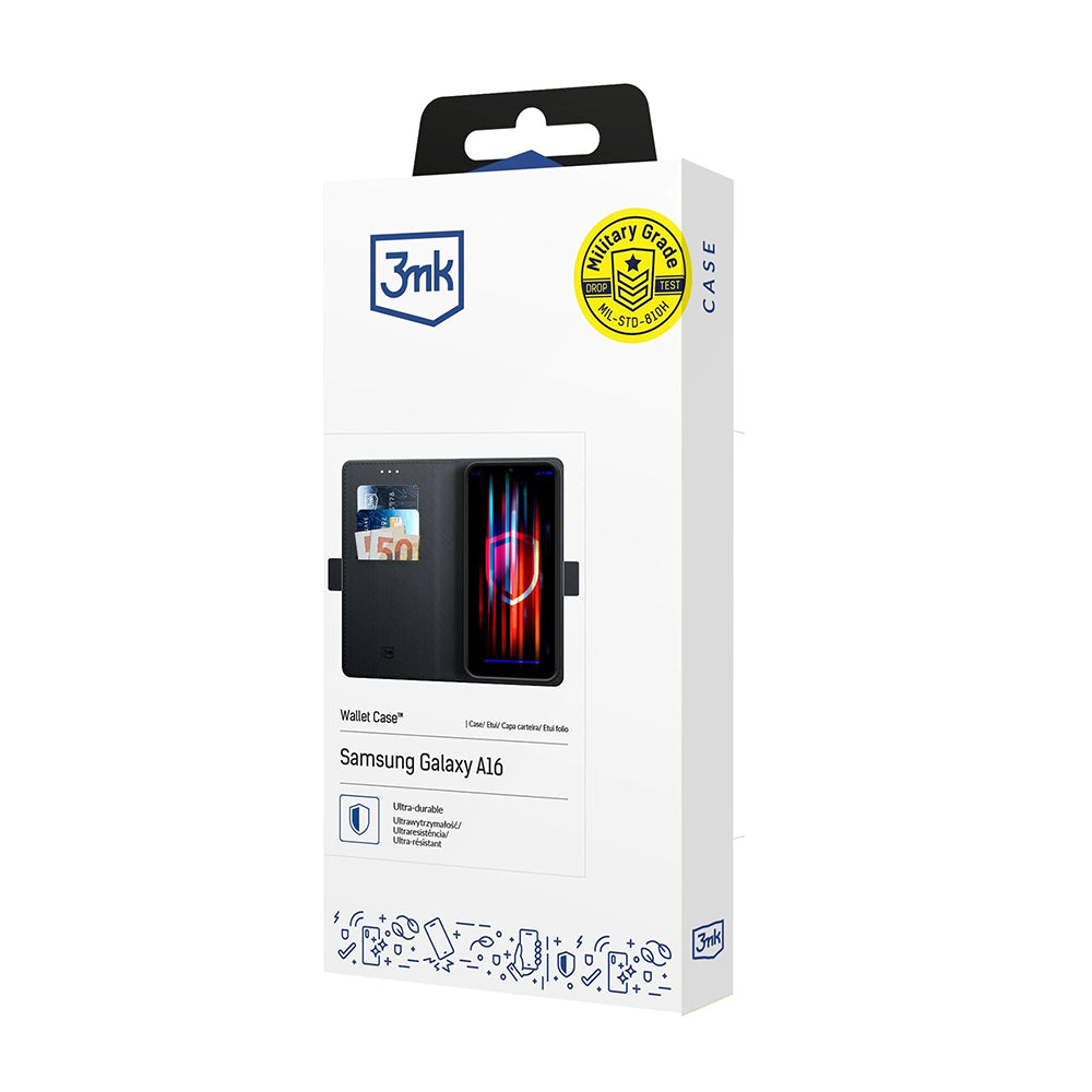 Futrola za Samsung Galaxy A16 5G A166 / A16 4G A165, 3MK, Wallet, Crna