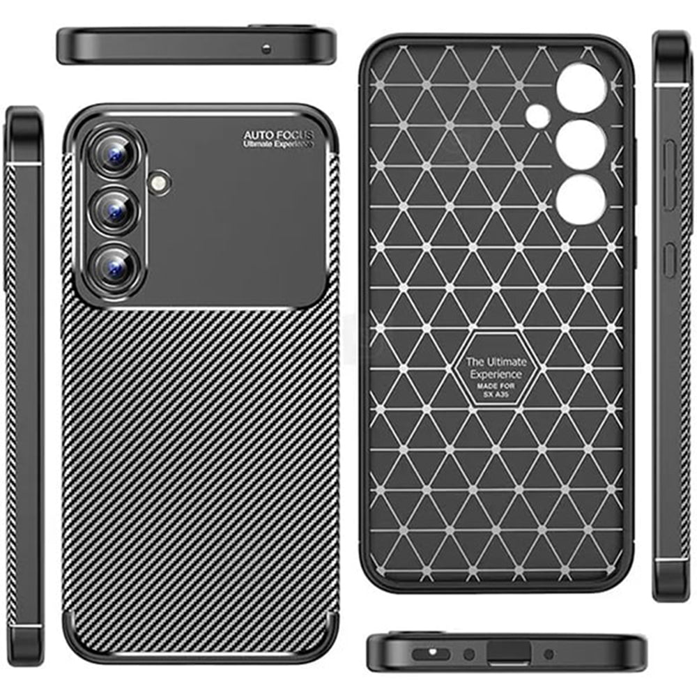 Maska za Samsung Galaxy A16 5G A166 / A16 4G A165, Techsuit, CarbonFiber, Crna