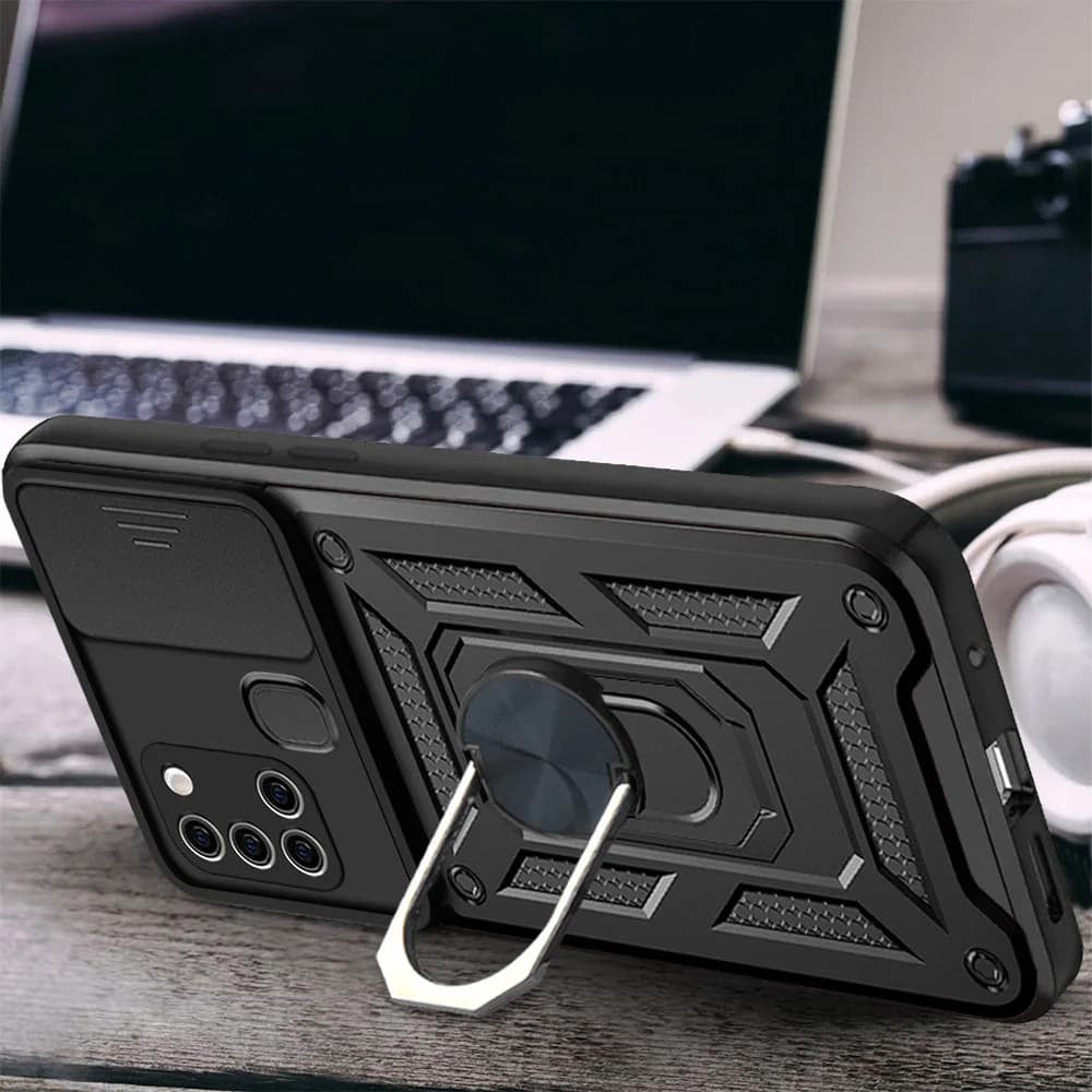 Maska za Samsung Galaxy A21s A217, Techsuit, CamShield, Crna
