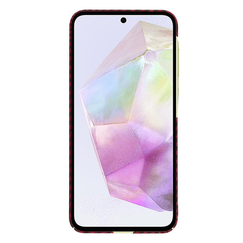 Maska za Samsung Galaxy A35 5G A356, Techsuit, Carbonite FiberShell, Crvena