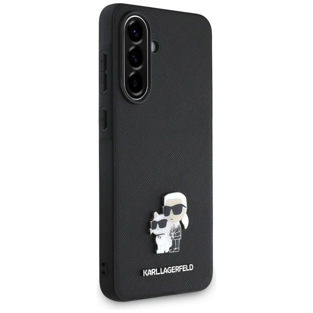 Futrola za Samsung Galaxy A56 A566, Karl Lagerfeld, Saffiano Karl & Choupette Metal, Crna