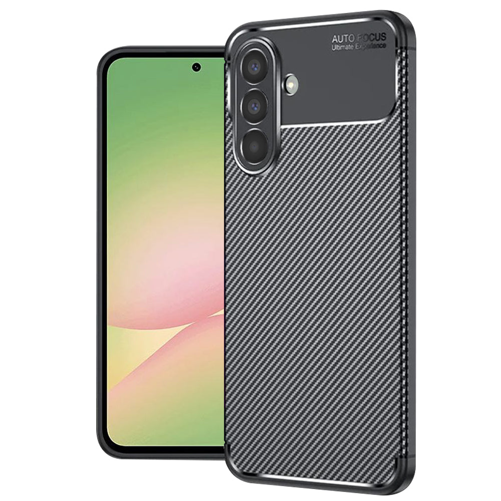 Maska za Samsung Galaxy A56 A566, Techsuit, CarbonFiber, Crna
