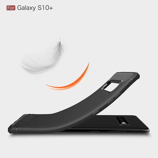 Maska za Samsung Galaxy S10+ G975, Techsuit, Karbon, Crna
