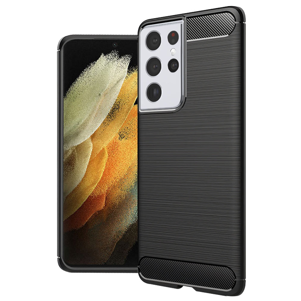 Maska za Samsung Galaxy S21 Ultra 5G G998, Techsuit, CarbonFiber, Crna