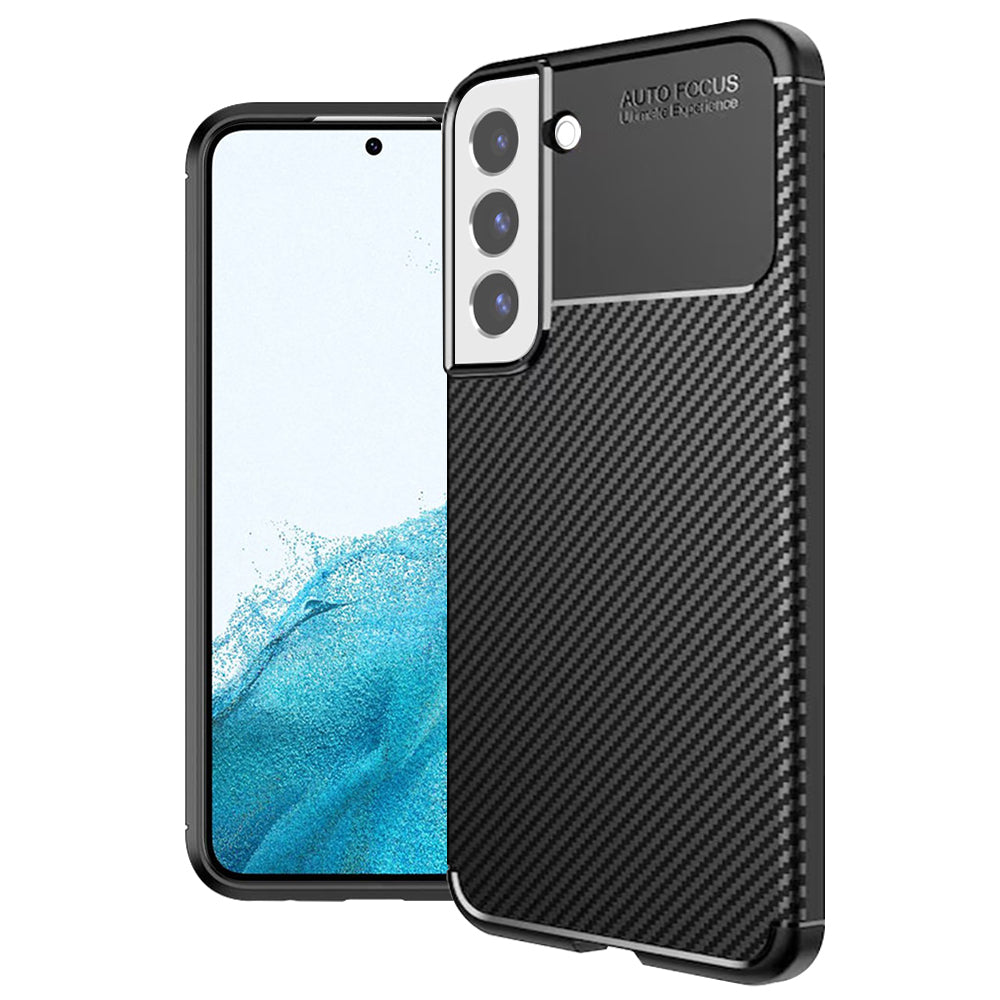 Maska za Samsung Galaxy S22 5G S901, Techsuit, CarbonFiber, Crna