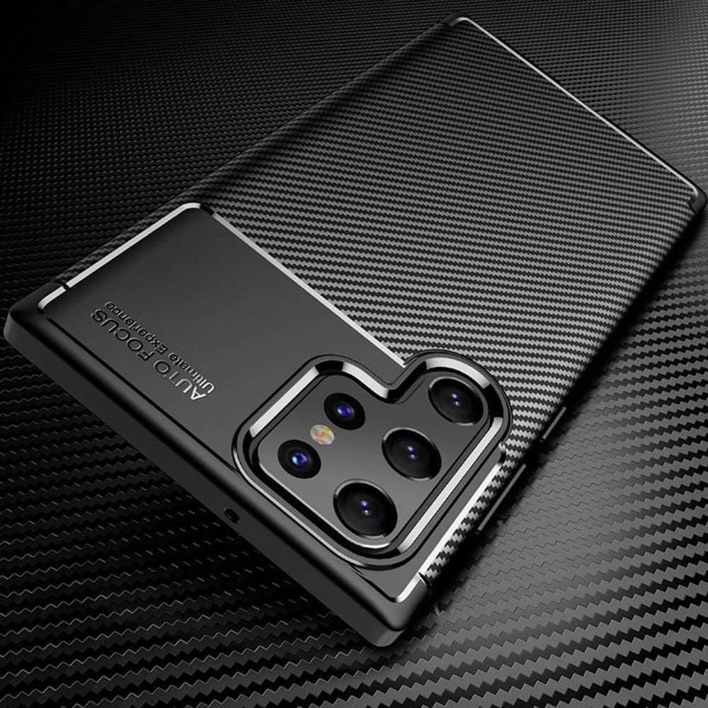 Maska za Samsung Galaxy S22 Ultra 5G S908, Techsuit, CarbonFiber, Crna
