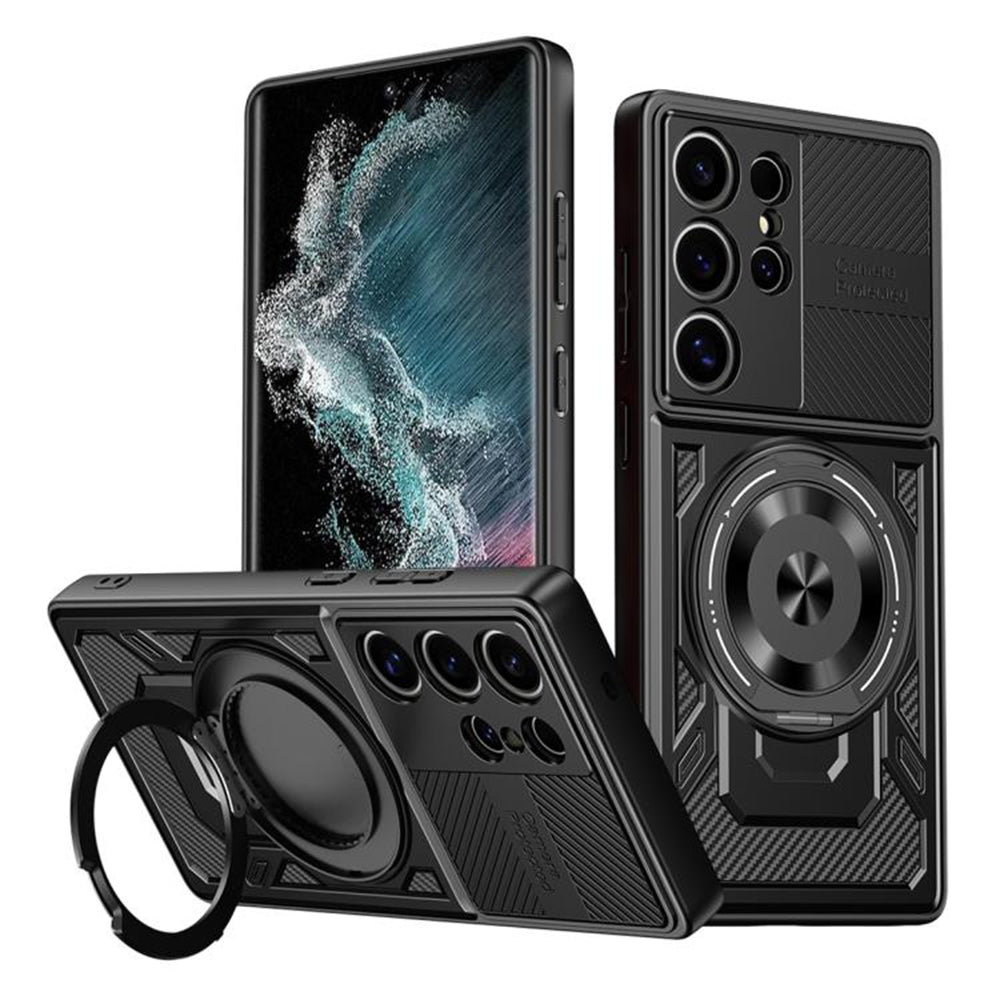 Maska za Samsung Galaxy S22 Ultra 5G S908, Techsuit, RuggedCam, Crna