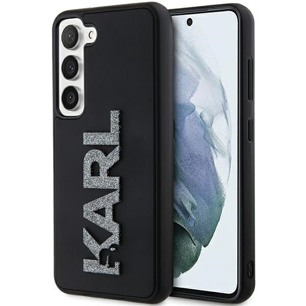Futrola za Samsung Galaxy S23+ S916, Karl Lagerfeld, 3D Rubber Glitter Logo, Crna