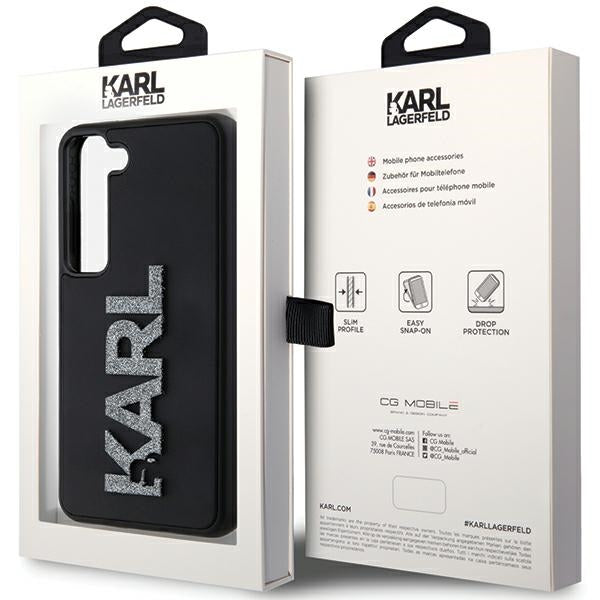 Futrola za Samsung Galaxy S23+ S916, Karl Lagerfeld, 3D Rubber Glitter Logo, Crna