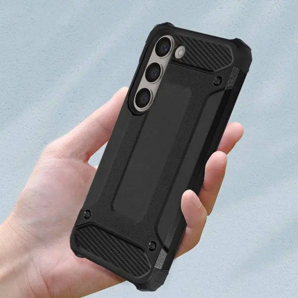 Husa pentru Samsung Galaxy S23+ S916, Techsuit, Hybrid Armor, Neagra