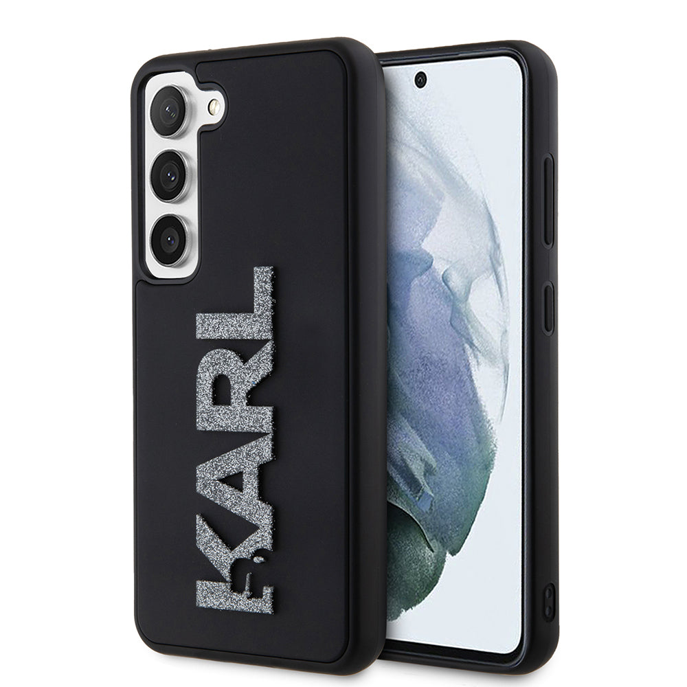 Futrola za Samsung Galaxy S23 S911, Karl Lagerfeld, 3D Rubber Glitter Logo, Crna
