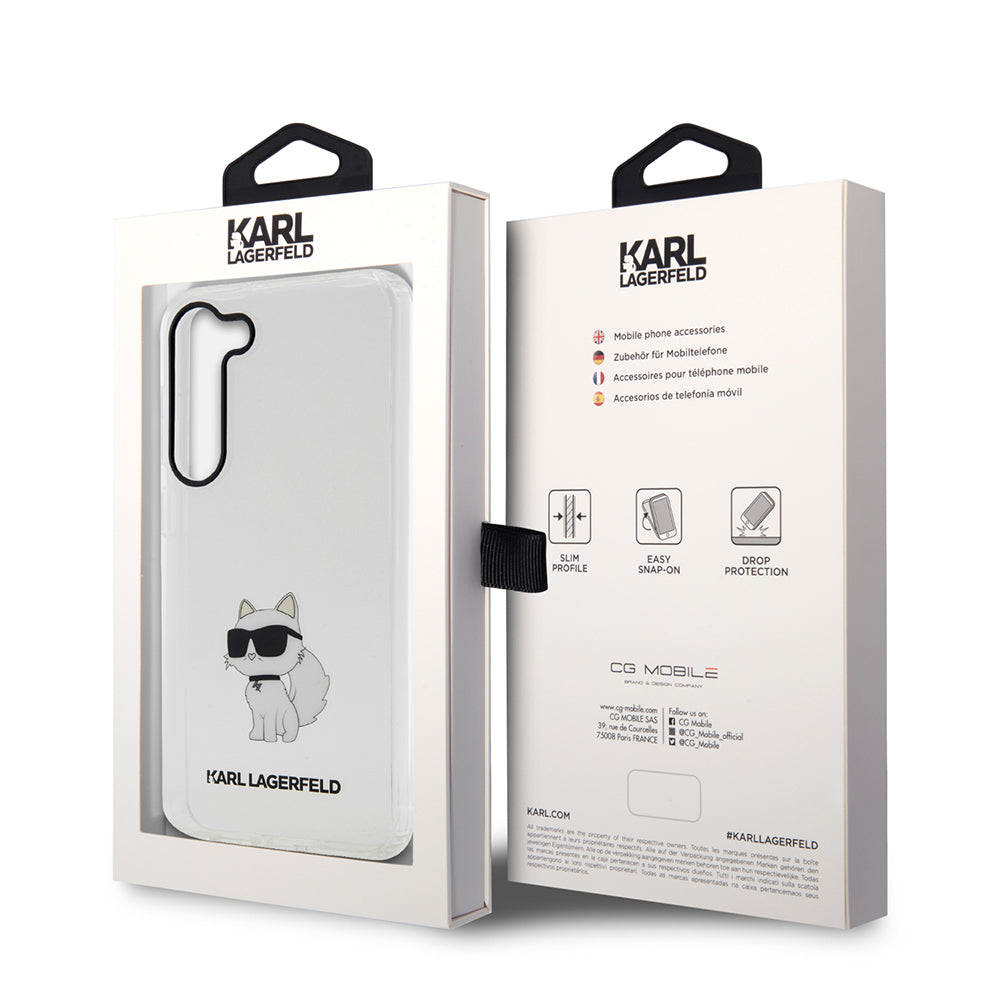 Futrola za Samsung Galaxy S23 S911, Karl Lagerfeld, Ikonik Choupette, Prozirna