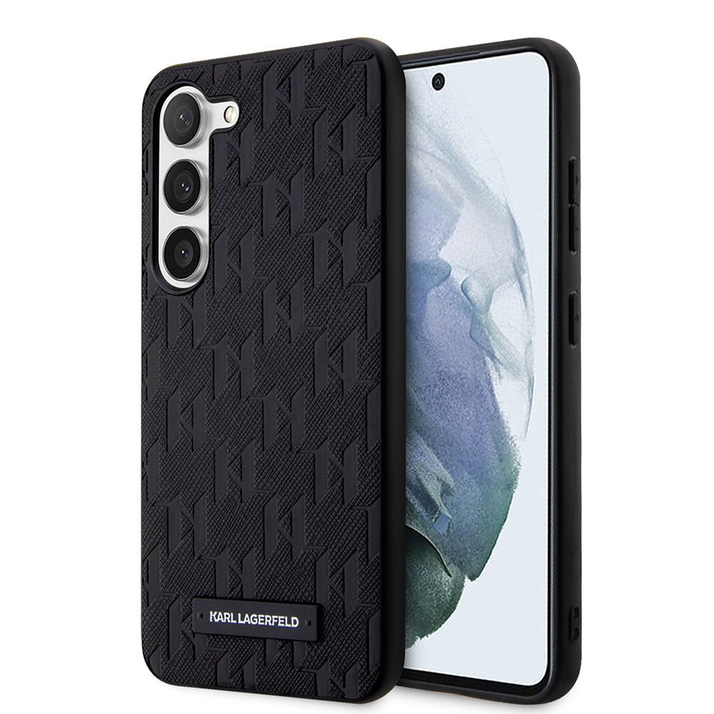 Futrola za Samsung Galaxy S23 S911, Karl Lagerfeld, Saffiano Monogram Metal Logo, Crna