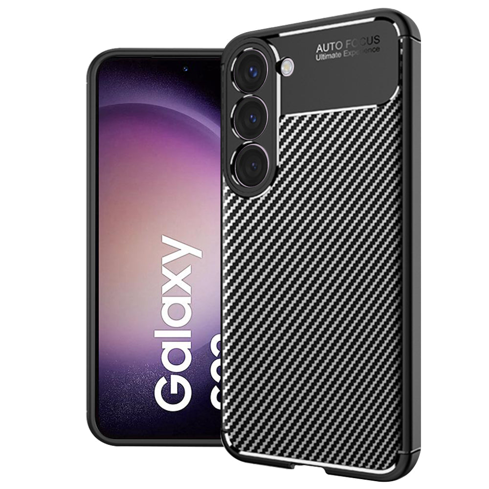 Maska za Samsung Galaxy S23 S911, Techsuit, CarbonFiber, Crna