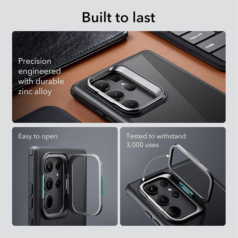 Futrola za Samsung Galaxy S23 Ultra S918, ESR, Shock Armor Kickstand, Crna Prozirna
