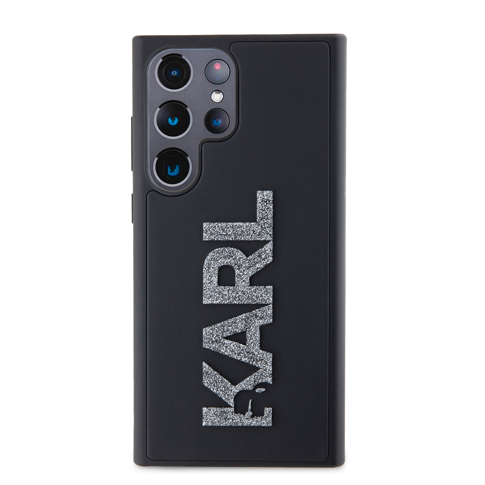 Futrola za Samsung Galaxy S23 Ultra S918, Karl Lagerfeld, 3D Rubber Glitter Logo, Crna
