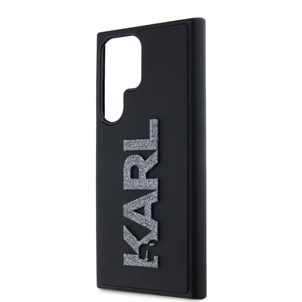 Futrola za Samsung Galaxy S23 Ultra S918, Karl Lagerfeld, 3D Rubber Glitter Logo, Crna