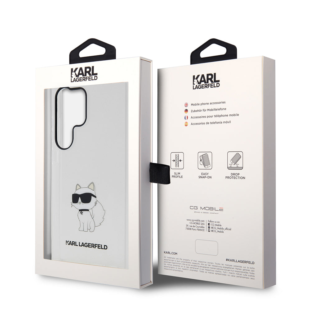 Futrola za Samsung Galaxy S23 Ultra S918, Karl Lagerfeld, Ikonik Choupette, Prozirna