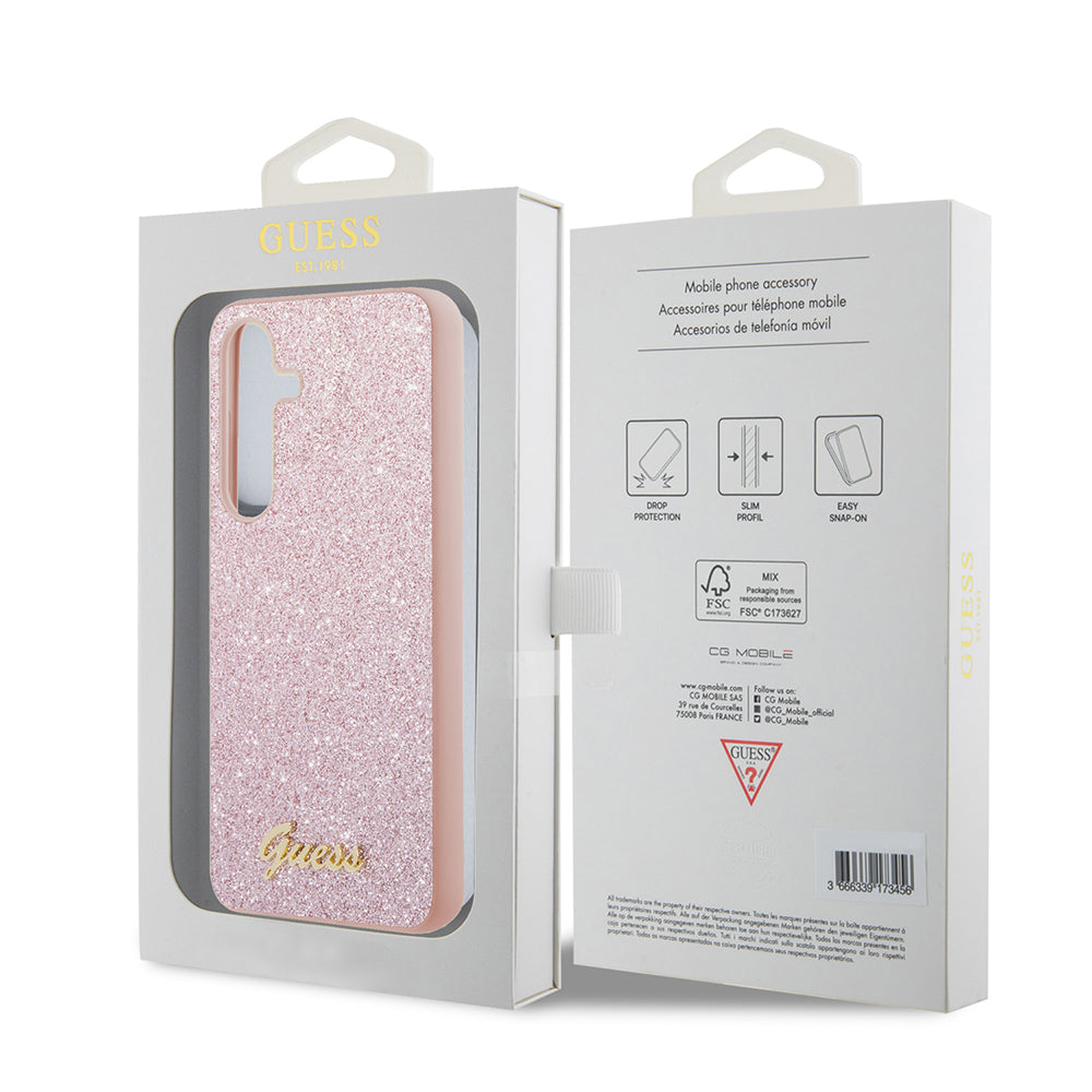 Futrola za Samsung Galaxy S24+ S926, Guess, Glitter Script, Roza
