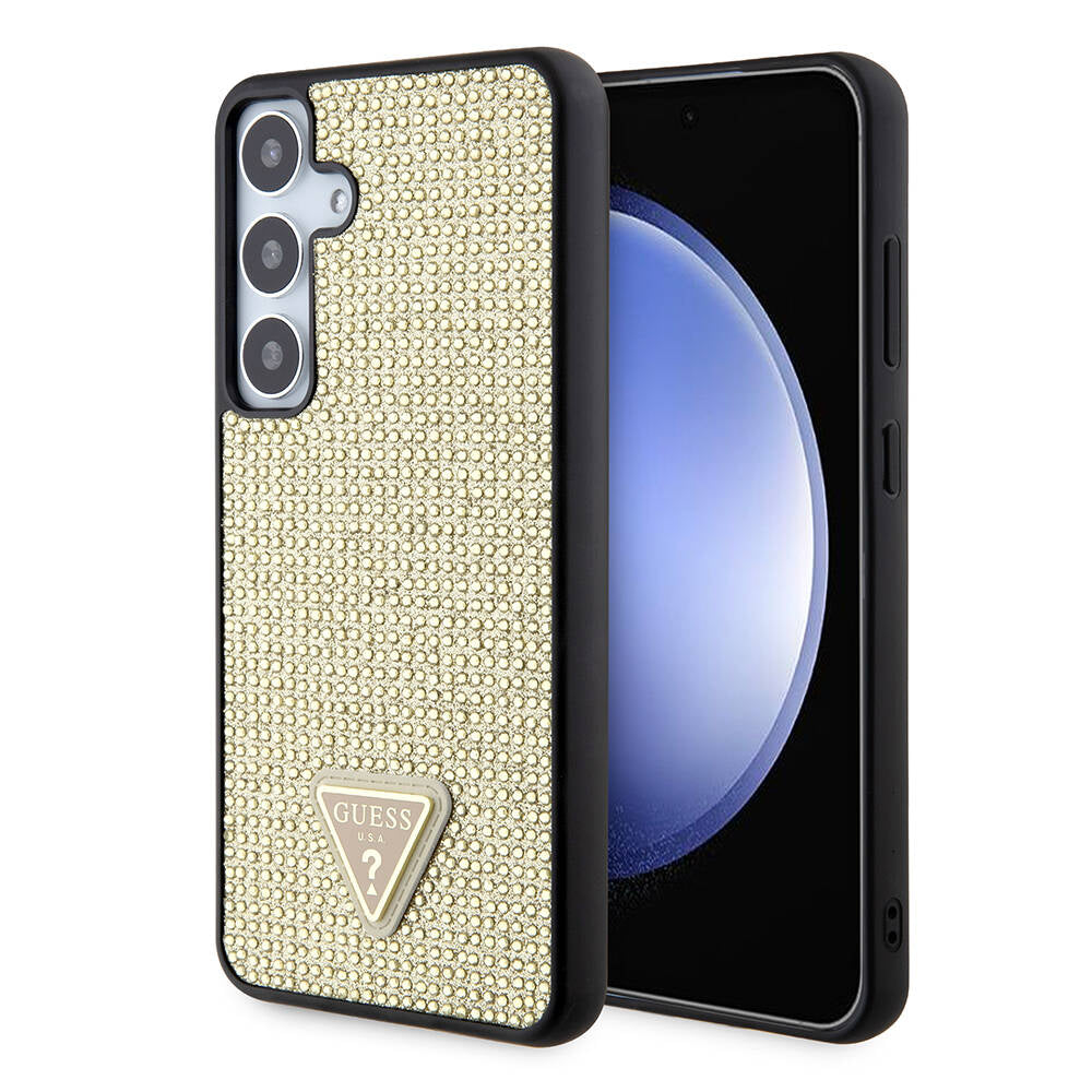 Futrola za Samsung Galaxy S24+ S926, Guess, Rhinestone Triangle Logo, Zlatna