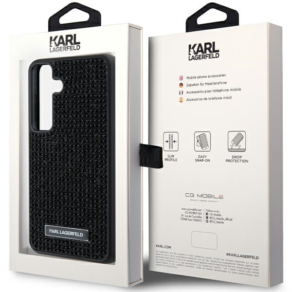 Futrola za Samsung Galaxy S24+ S926, Karl Lagerfeld, Rhinestone Metal Plate, Crna