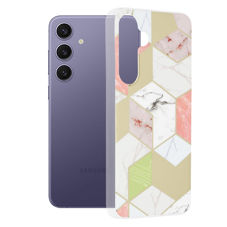 Maska za Samsung Galaxy S24+ S926, Techsuit, Marble, Ljubičasta