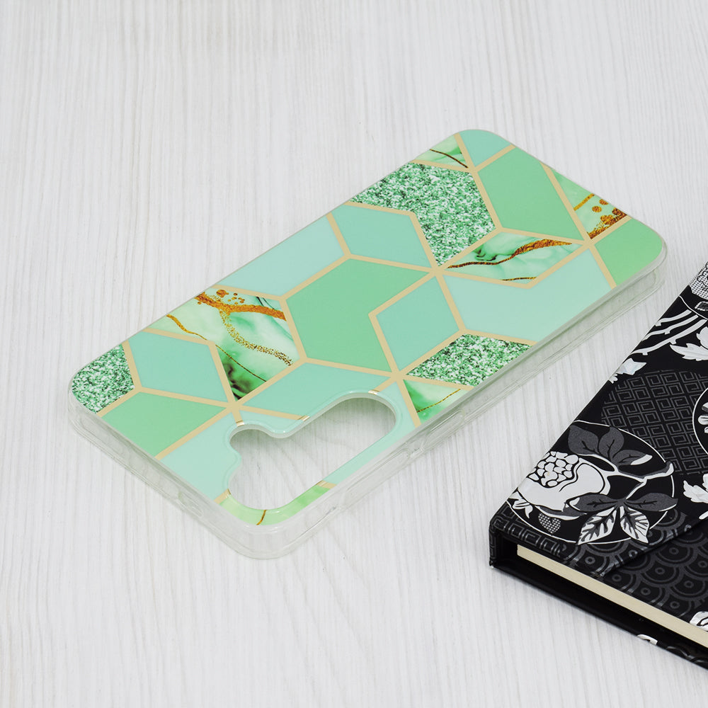 Maska za Samsung Galaxy S24+ S926, Techsuit, Mramor, Zelena