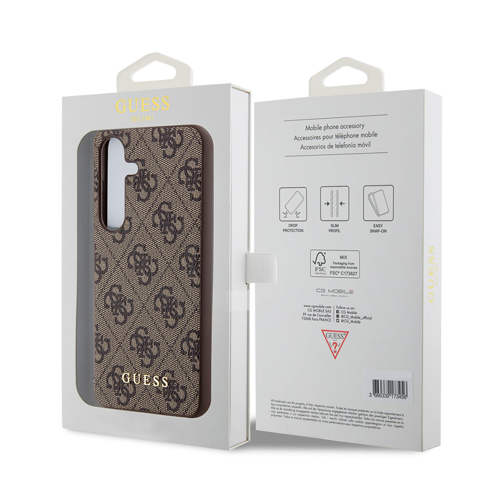 Futrola za Samsung Galaxy S24 S921, Guess, 4G Metal Gold Logo, Smeđa