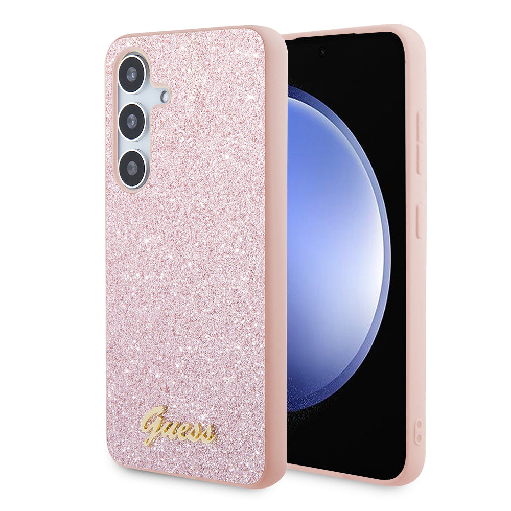 Futrola za Samsung Galaxy S24 S921, Guess, Glitter Script, Roza