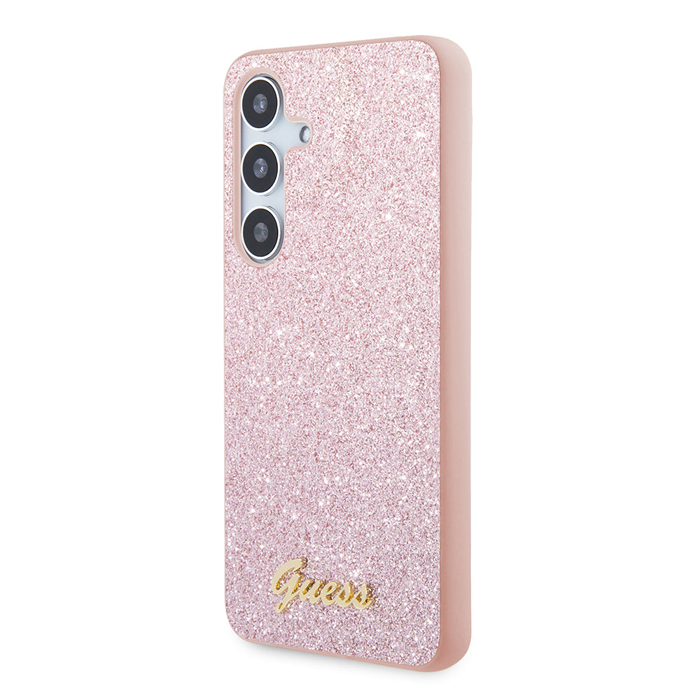 Futrola za Samsung Galaxy S24 S921, Guess, Glitter Script, Roza