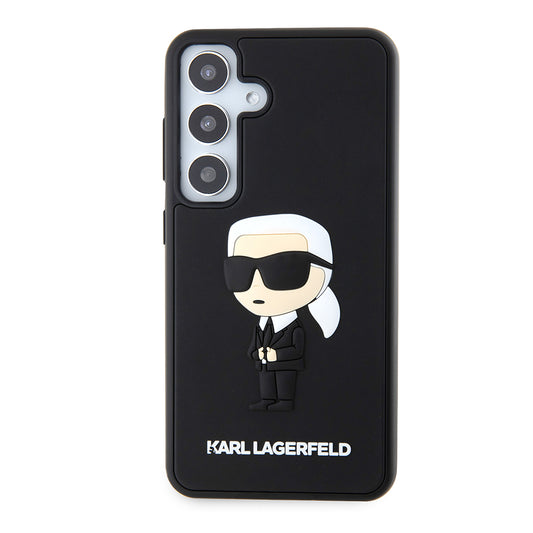 Futrola za Samsung Galaxy S24 S921, Karl Lagerfeld, 3D Rubber Ikonik Karl, Crna