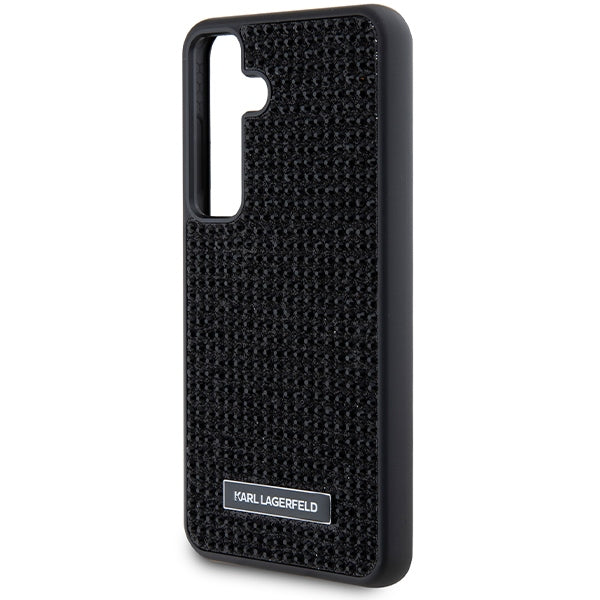 Futrola za Samsung Galaxy S24 S921, Karl Lagerfeld, Rhinestone Metal Plate, Crna
