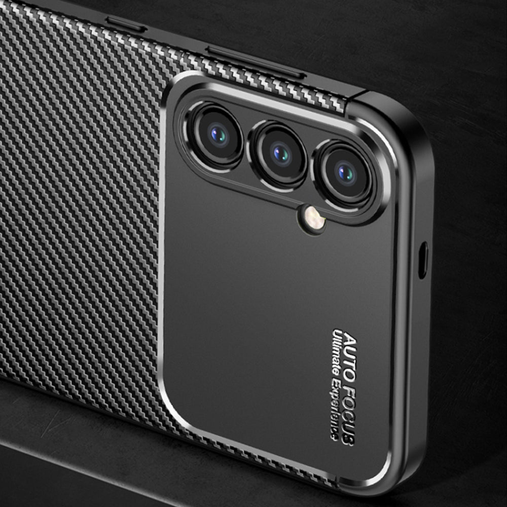 Maska za Samsung Galaxy S24 S921, Techsuit, CarbonFiber, Crna