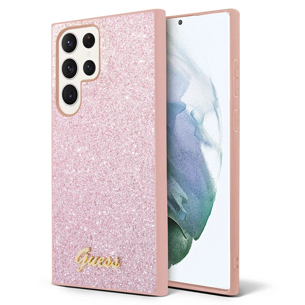 Futrola za Samsung Galaxy S24 Ultra S928, Guess, Glitter Script, Roza