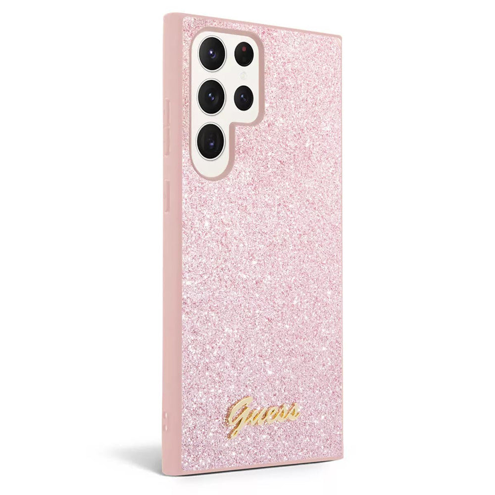 Futrola za Samsung Galaxy S24 Ultra S928, Guess, Glitter Script, Roza