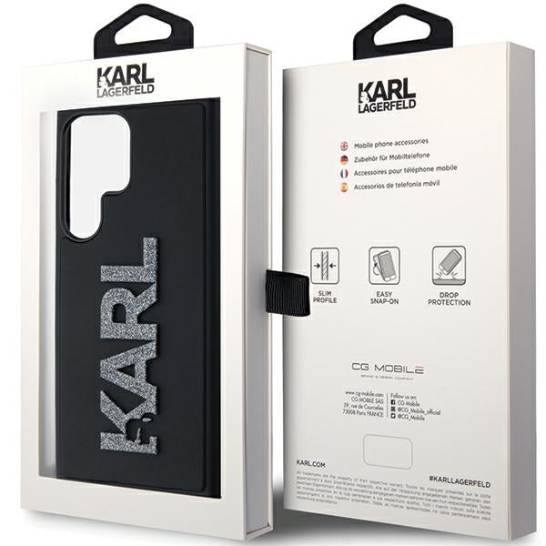 Futrola za Samsung Galaxy S24 Ultra S928, Karl Lagerfeld, 3D Rubber Glitter Logo, Crna