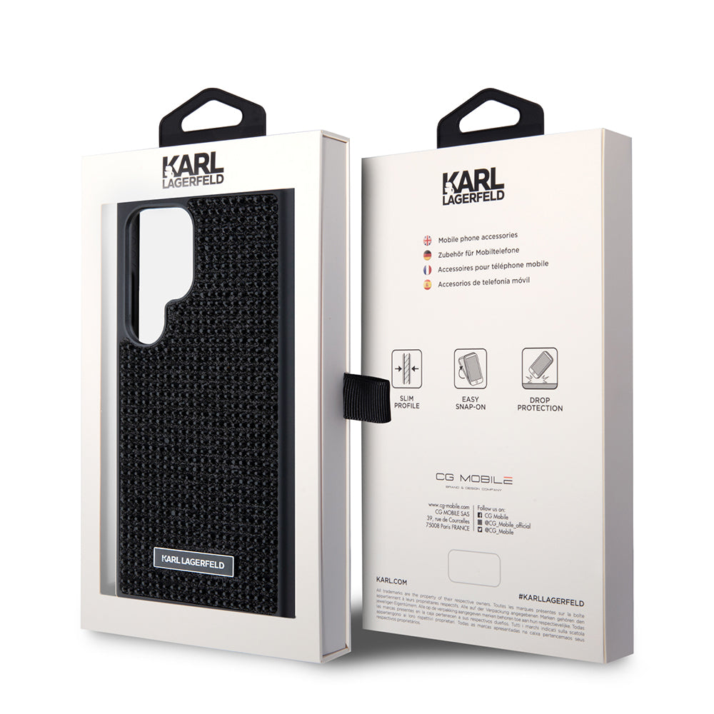 Futrola za Samsung Galaxy S24 Ultra S928, Karl Lagerfeld, Rhinestone Metal Plate, Crna