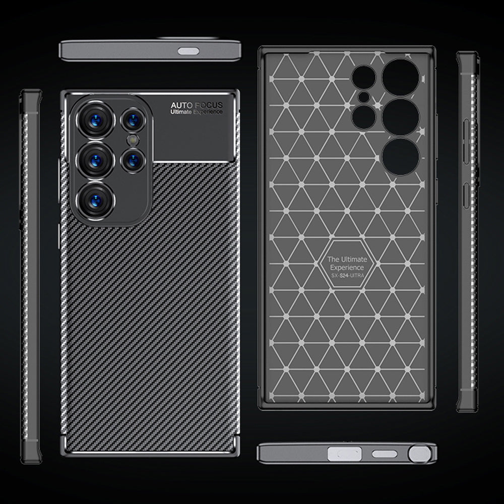 Maska za Samsung Galaxy S24 Ultra S928, Techsuit, CarbonFiber, Crna