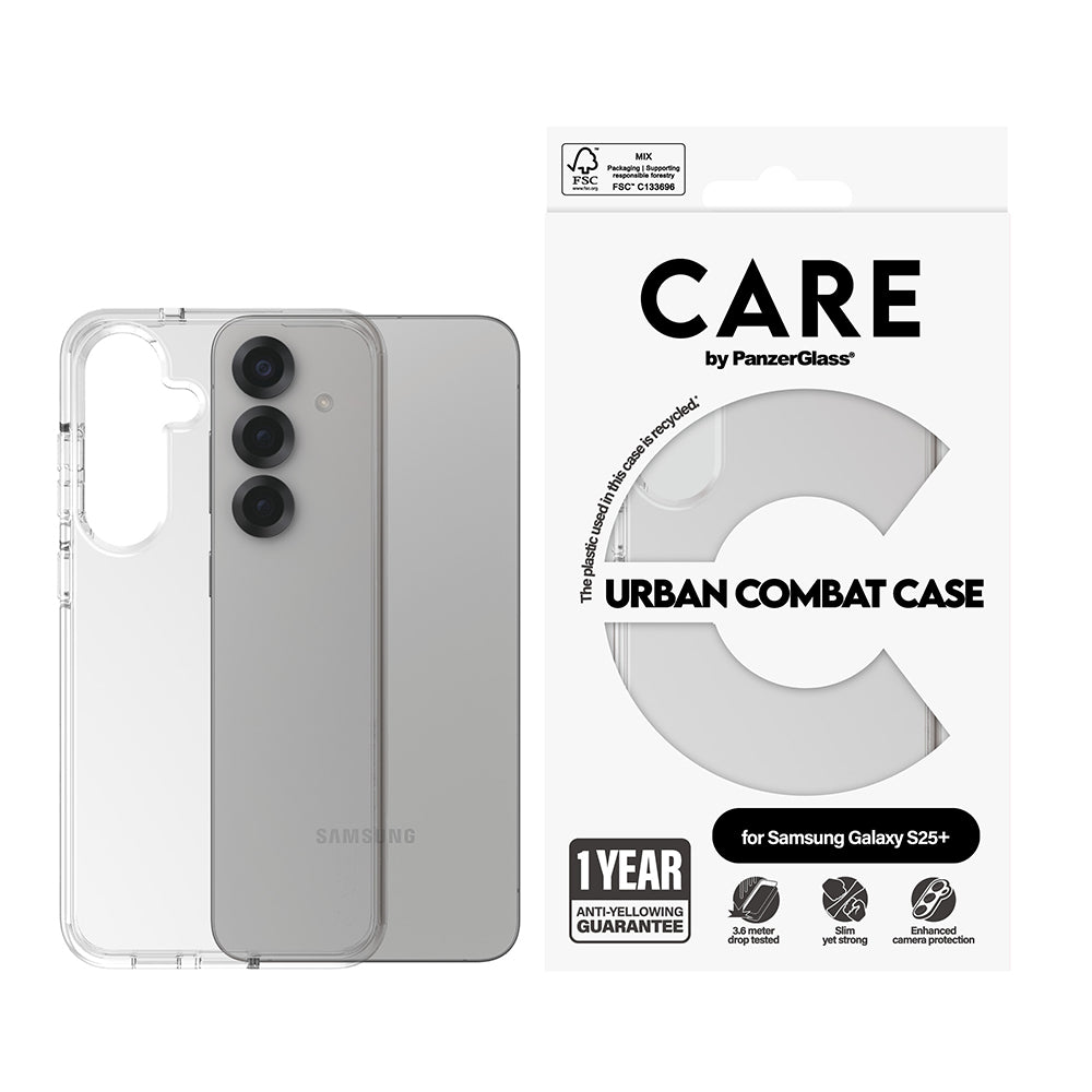 Futrola za Samsung Galaxy S25+ S936, PanzerGlass, Care Urban Combat, Prozirna