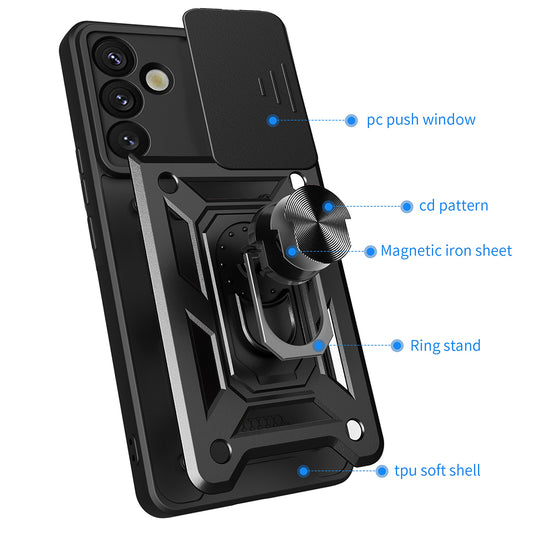Maska za Samsung Galaxy S25+ S936, Techsuit, CamShield, Crna