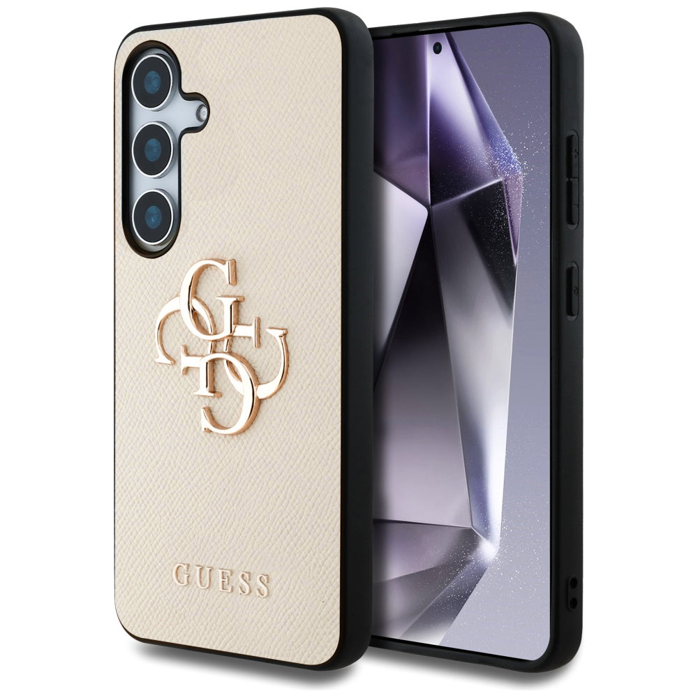 Futrola za Samsung Galaxy S25 S931, Guess, 4G Grained Big and Classic Logo, Bež