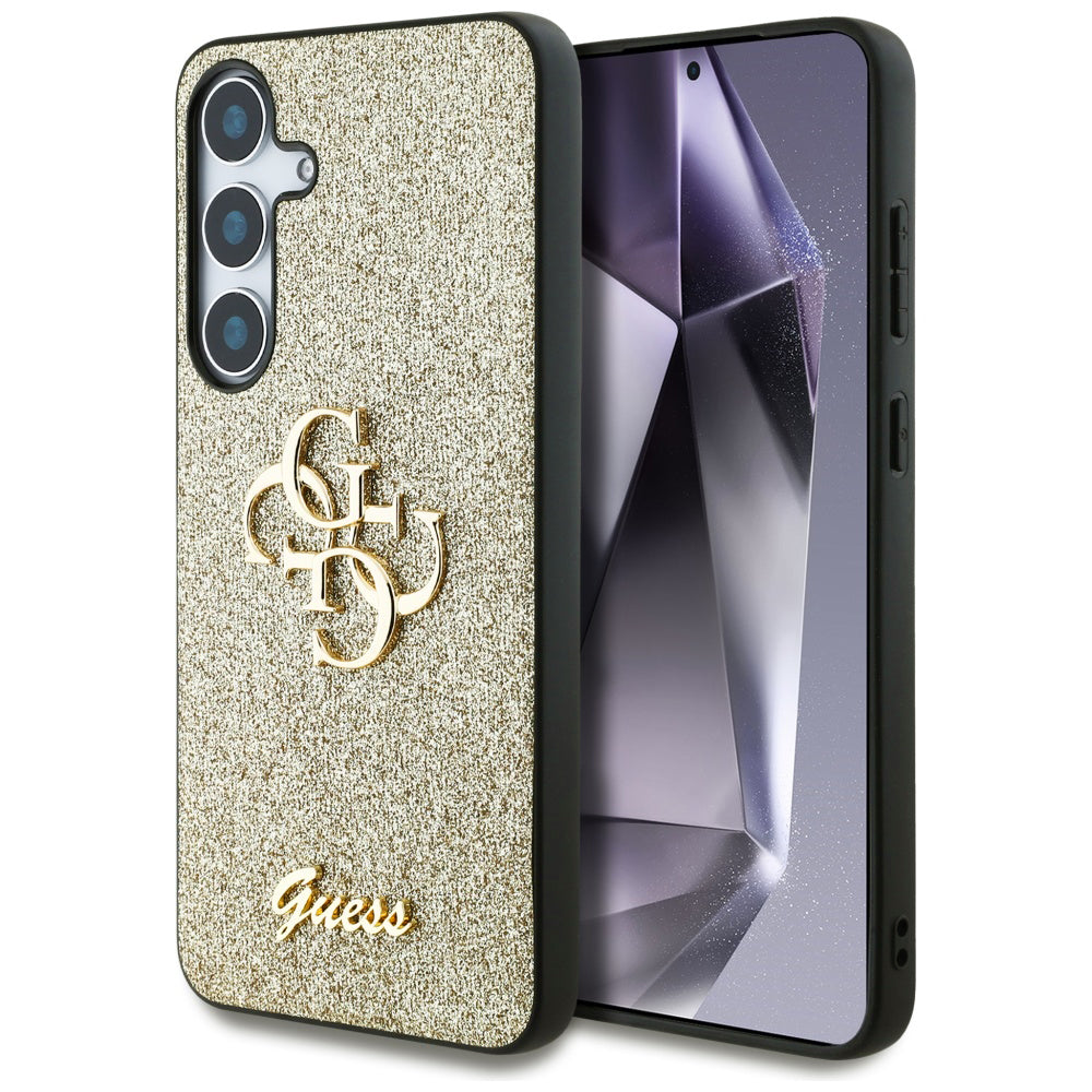 Futrola za Samsung Galaxy S25 S931, Guess, Glitter Big 4G Script, Zlatna