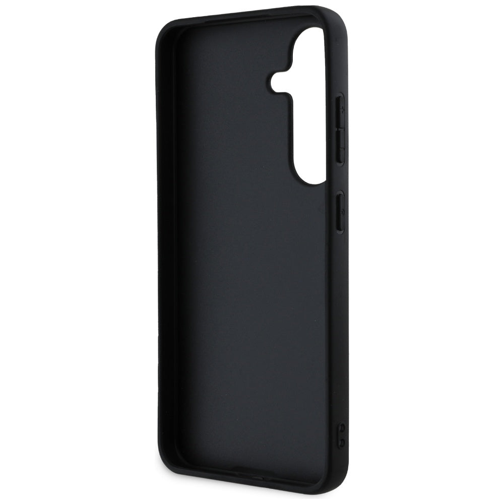 Futrola za Samsung Galaxy S25 S931, Guess, Grained Hot Stamp 4G Triangle, Crna