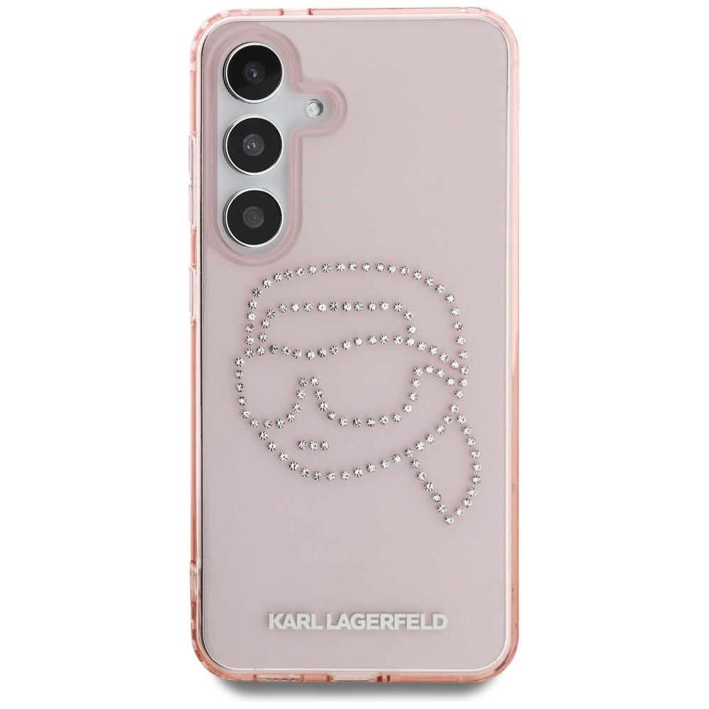 Futrola za Samsung Galaxy S25 S931, Karl Lagerfeld, IML Rhinestones Karl's Head, Roza